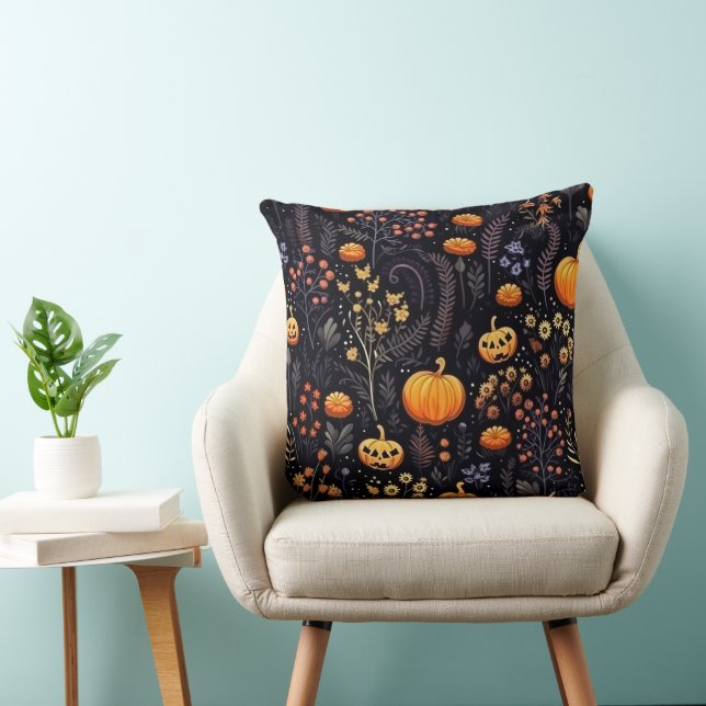 Halloween Pattern Throw Pillow (Chair)