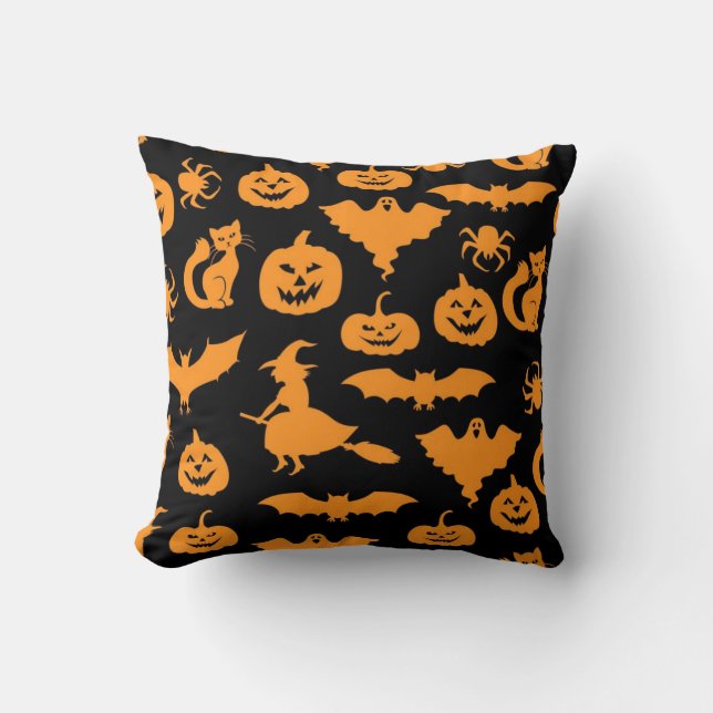 Halloween pattern throw pillow (Front)