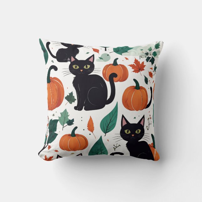 Halloween Pattern Throw Pillow (Front)