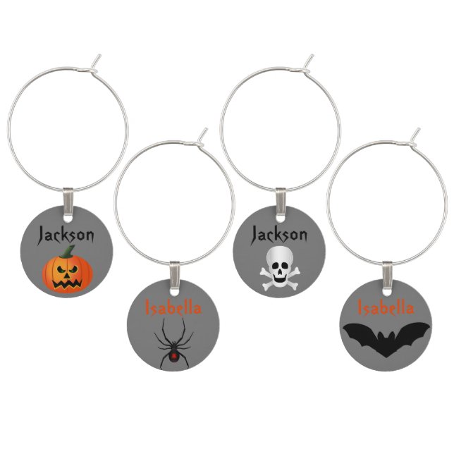 Halloween Pattern Wine Charm (Staggered)