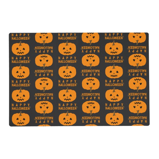 Halloween Pattern With Pumpkin Placemat (Front)