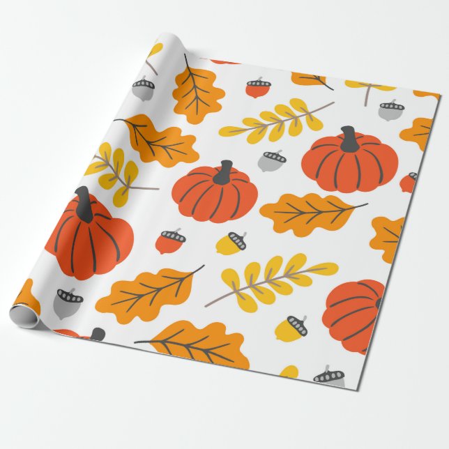 Halloween pattern with pumpkins and failure wrapping paper (Unrolled)