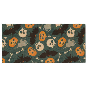 Halloween pattern wood USB flash drive