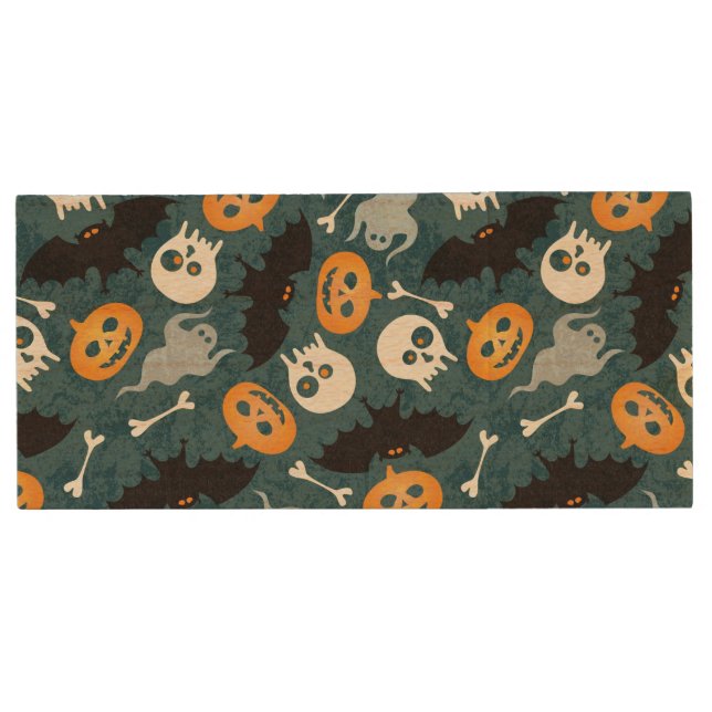 Halloween pattern wood USB flash drive (Front)