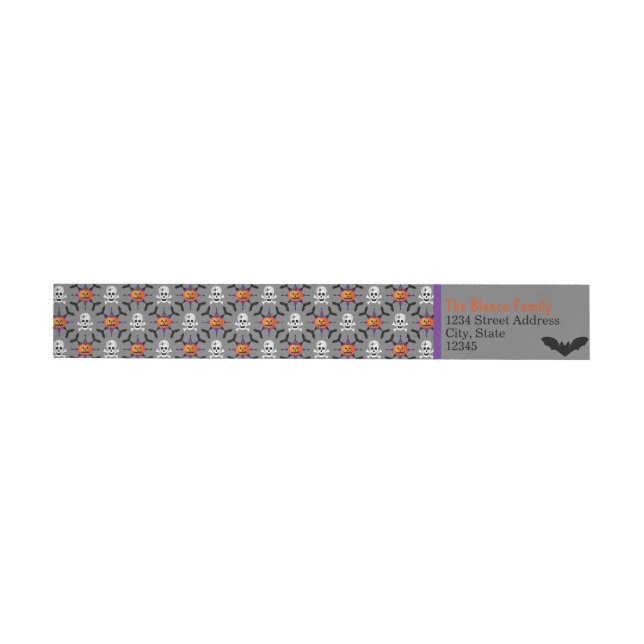 Halloween Pattern Wrap Around Label (Individual)