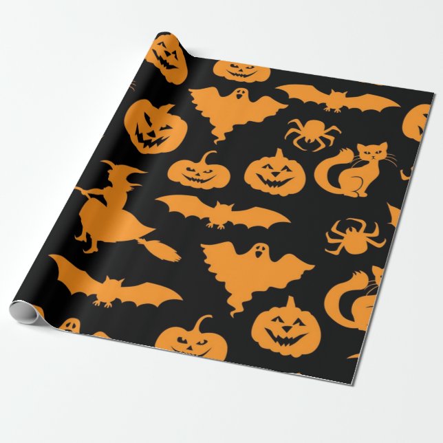 Halloween pattern wrapping paper (Unrolled)