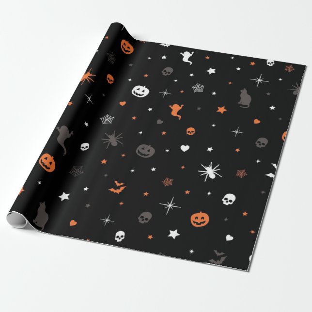Halloween pattern wrapping paper (Unrolled)