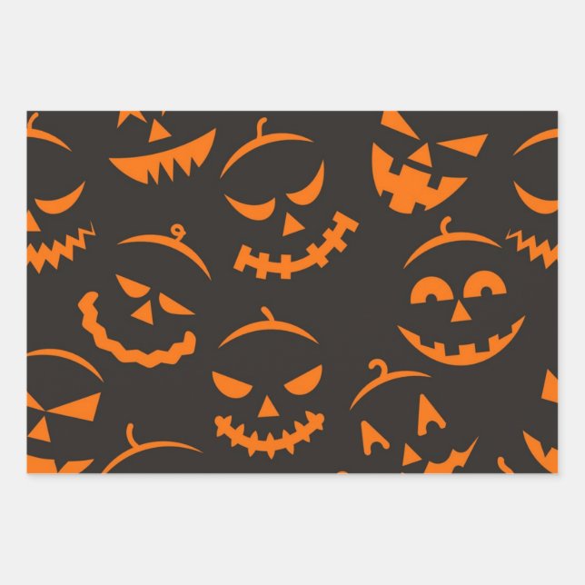Halloween pattern wrapping paper sheets (Front)