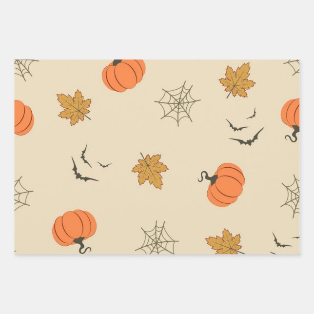 Halloween pattern wrapping paper sheets (Front)