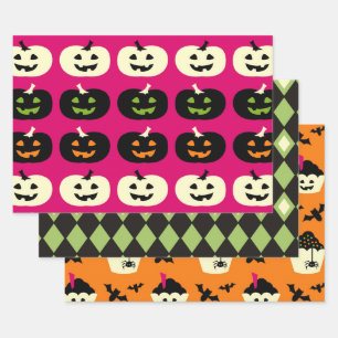 Halloween Pattern Wrapping Paper Sheets