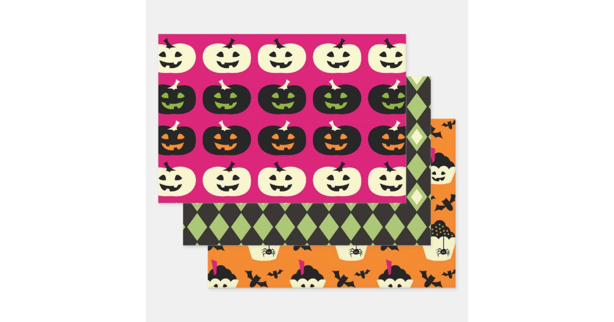 Halloween Pattern Wrapping Paper Sheets Zazzle
