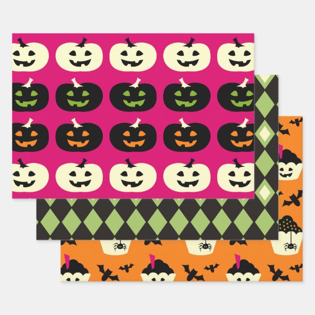 Halloween Pattern Wrapping Paper Sheets (Set)
