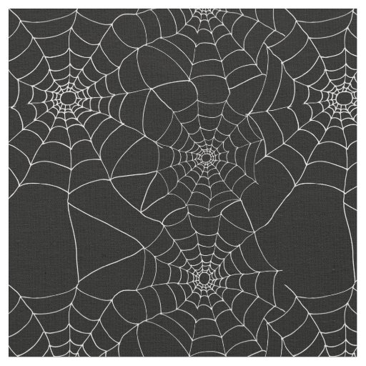 Halloween Patterned Black and White Spider Web Fabric