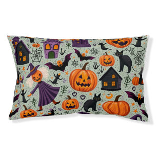 Halloween-Patterned Dog Bed