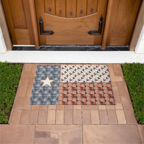 Halloween Patterns Texas State Flag Doormat