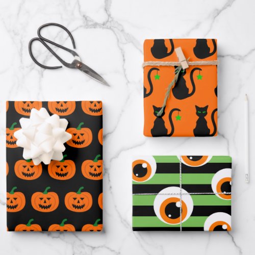 Halloween Patterns Wrapping Paper Sheet Set