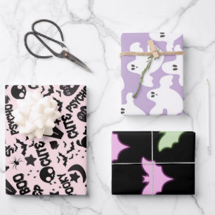 Halloween Patterns Wrapping Paper Sheets