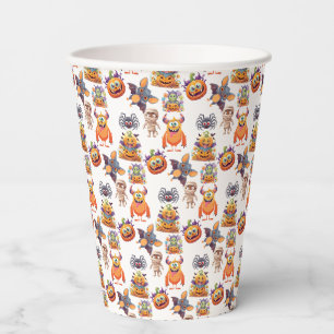 Halloween Patttern Of Creatures Paper Cups