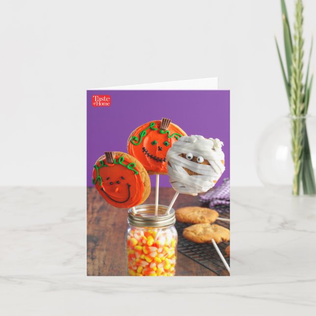 Halloween Peanut Butter Cookie Pops Card (Front)