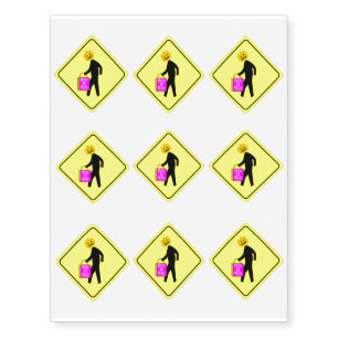 Halloween pedestrian sign cartoon temporary tattoos