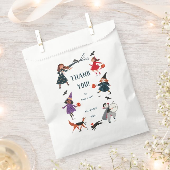 Halloween Peek a Boo Cute Baby Shower  Favor Bag (Clipped)