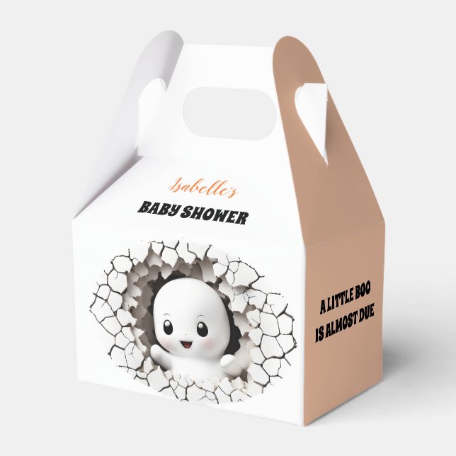Halloween Peeking Boo Baby Shower Cute Favor Box (Front Side)