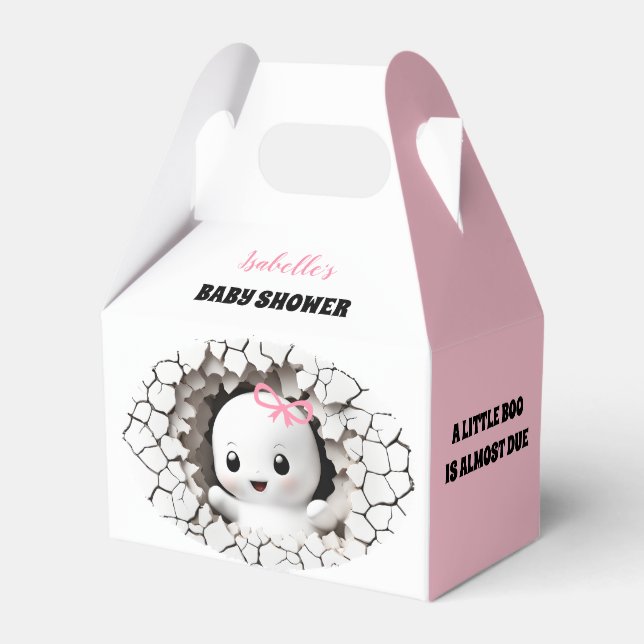 Halloween Peeking Boo Girl Baby Shower Favor Box (Front Side)