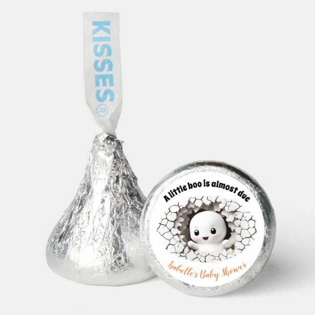 Halloween Peeking Little Boo Ghost Baby Shower Hershey®'s Kisses® (Front)