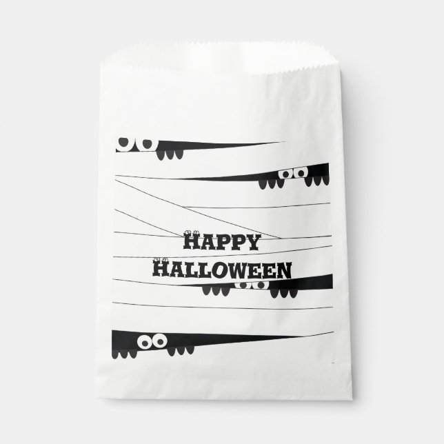 Halloween Peeking Mummy Favor Bag (Front)