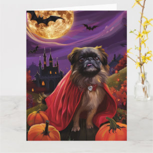 Halloween Pekingese Vampire Pumpkins Scary Card