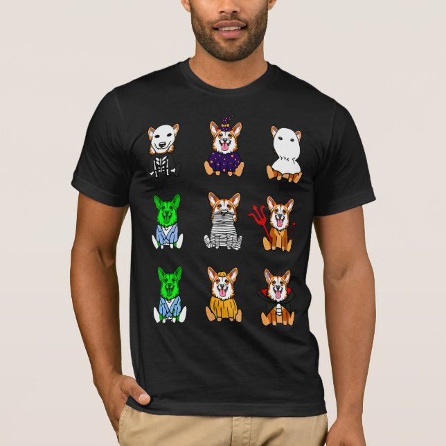Halloween Pembroke Welsh Corgi T-Shirt (Front)
