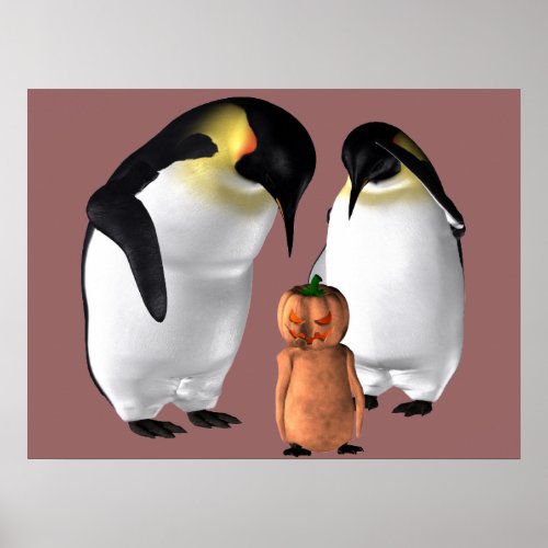 Halloween Penguin Poster