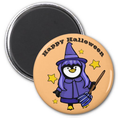 Halloween Penguin Witch Magnet