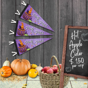 Halloween Pennant Editable Party in the Patch Flag