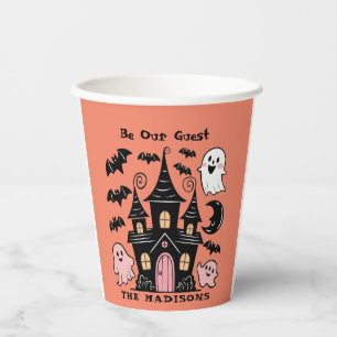 Halloween Personalized Be Our Guest Haunted House Paper Cups