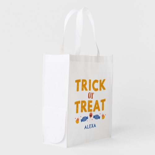Halloween Personalized Trick or Treat Candy Grocery Bag