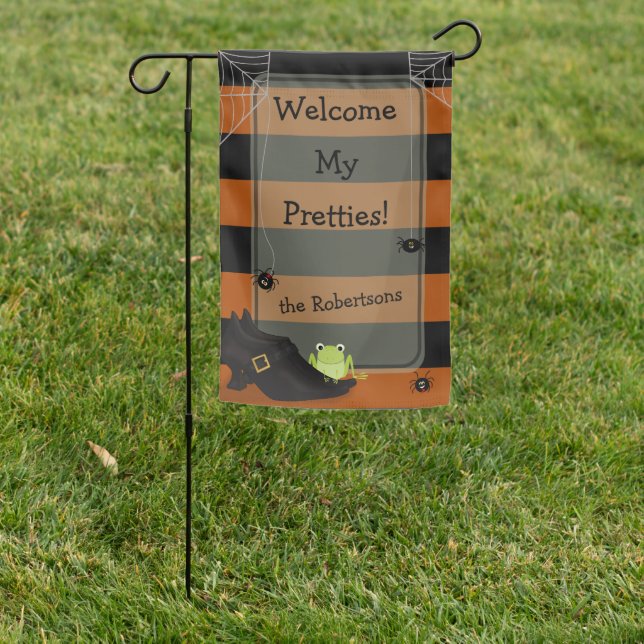 Halloween Personalized Witch Shoes Garden Flag (In SItu)