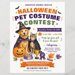 Halloween Pet Costume Contest Fundraiser Flyer