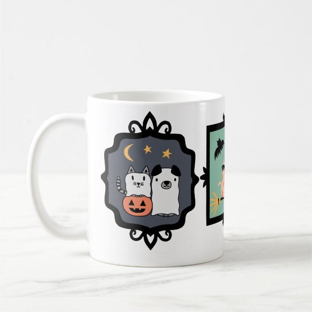 Halloween Pets Mug with Dogs and Cats (Left)