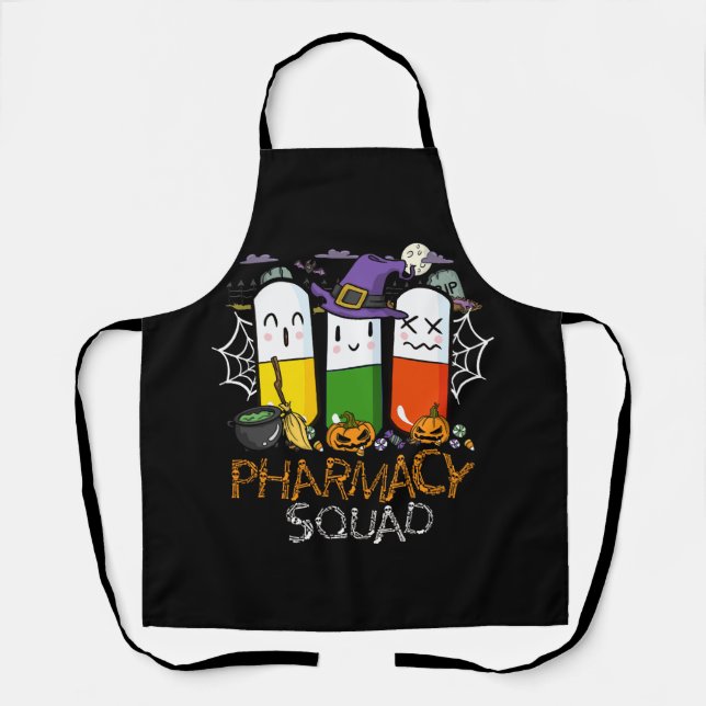Halloween Pharmacy Squad PIlls Costume Pharmacist  Apron (Front)