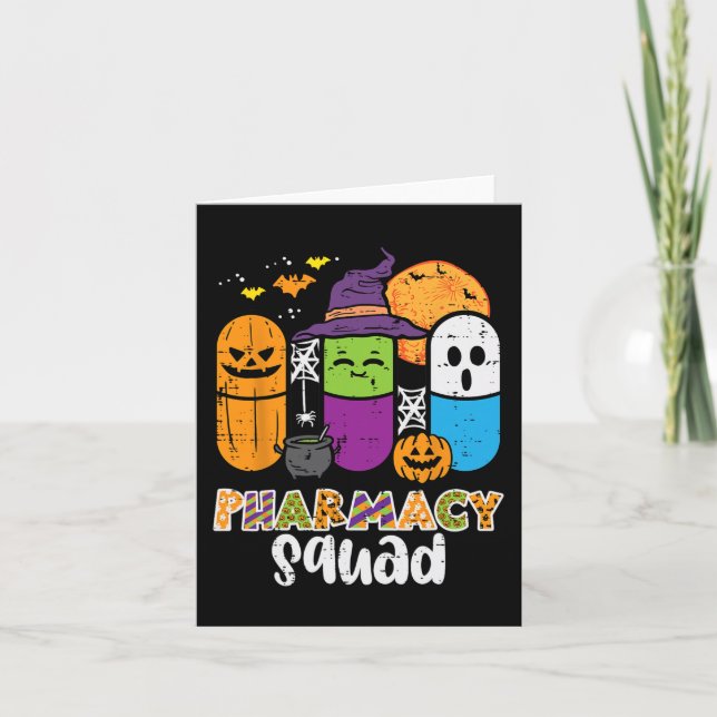 Halloween Pharmacy Squad PIlls Costume Pharmacist  Card (Front)