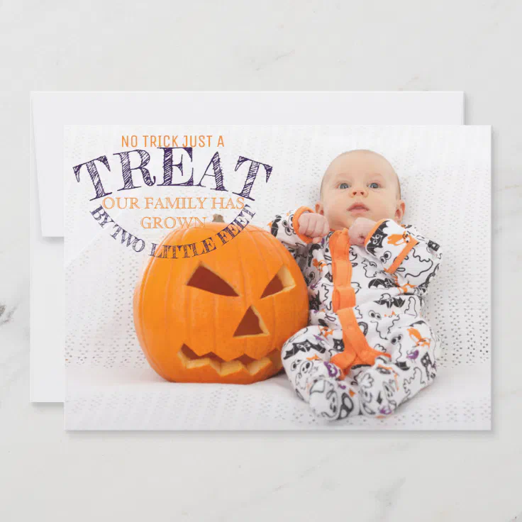 Halloween Photo Baby Birth Announcement | Zazzle