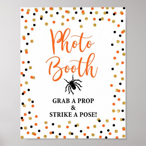 Halloween Photo Booth Party Confetti Sign