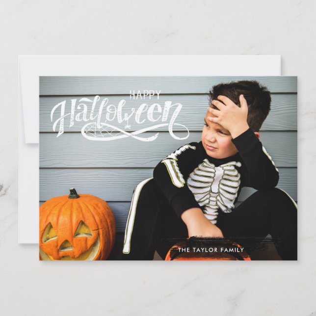 Halloween Photo Card | Spooktacular Script (Front)