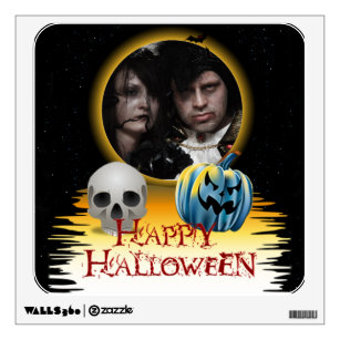 Halloween Photo Frame Skull and Jack o' Lantern Wall Sticker