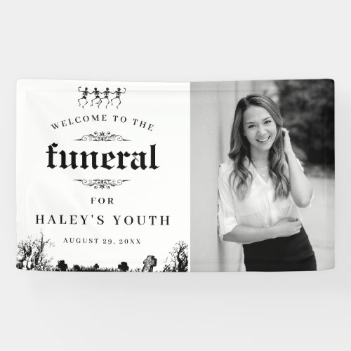 Halloween Photo RIP Twenties 30th Funeral Birthday Banner