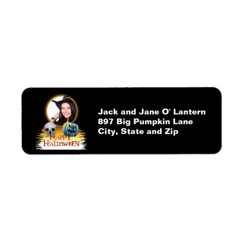 Halloween Photo Skull  Jack o Lantern Labels