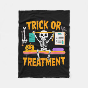 Halloween Physical Therapy Therapist Pt Trick Or T Fleece Blanket