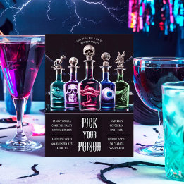 Halloween Pick Your Poison Custom Foil Invitation
