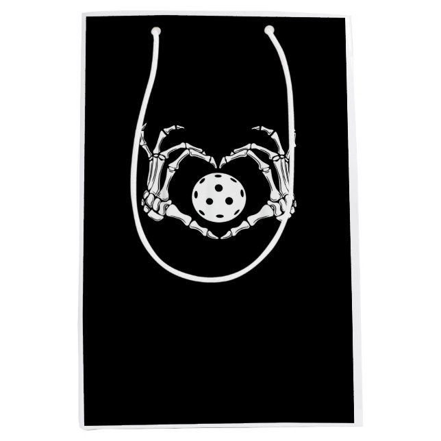 Halloween Pickle Skeleton Heart Hands Fun Design Medium Gift Bag (Front)